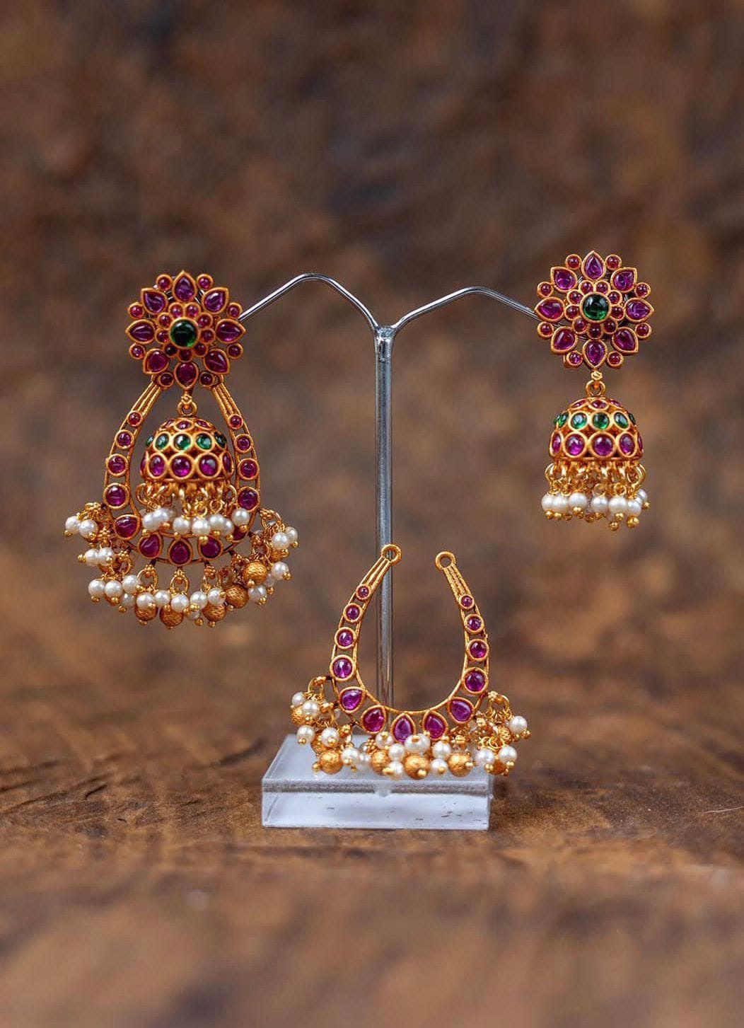 2 Ways Chandbali Jhumka Earring - E133