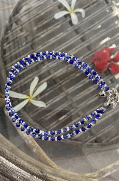 Blue Crystal Bead Anklet