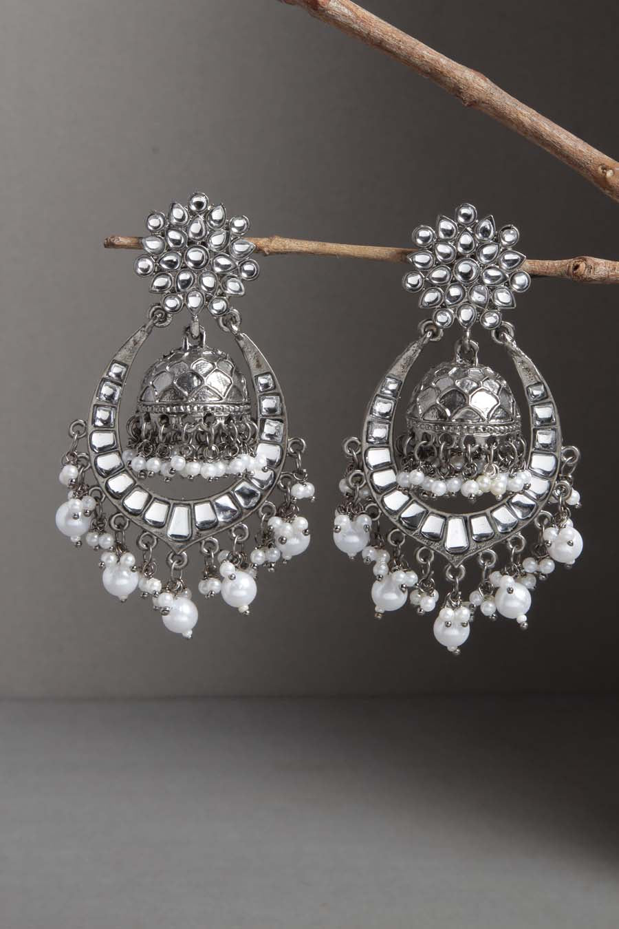 Designer Chandbali Jhumka Earrings