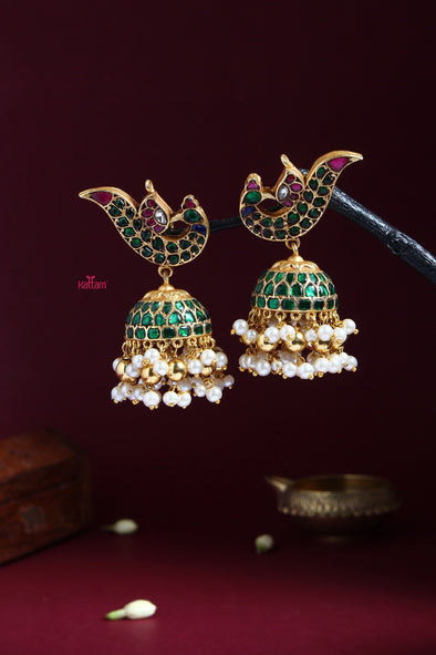 Peacock Kundan Jhumka Collection Online