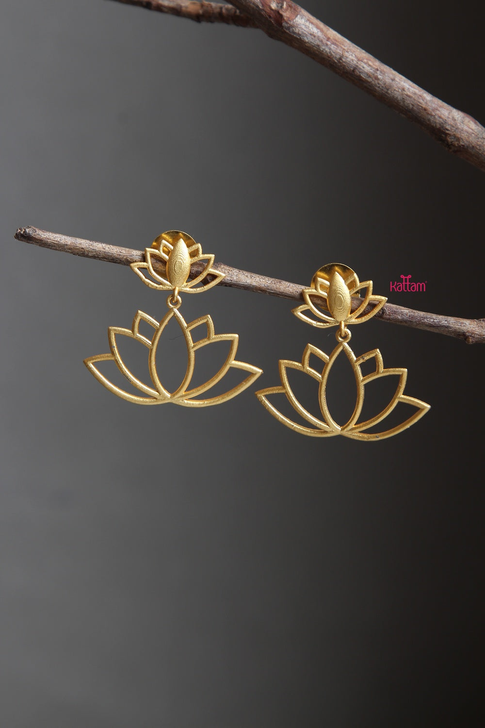 Traditional Meenakari Lotus Design Gold Plated Earrings for Women and Girls