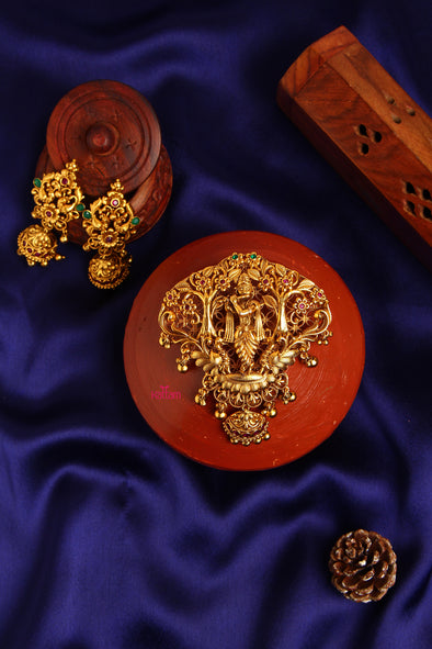 Golden Lord Krishnan Pendant Set With Jhumka