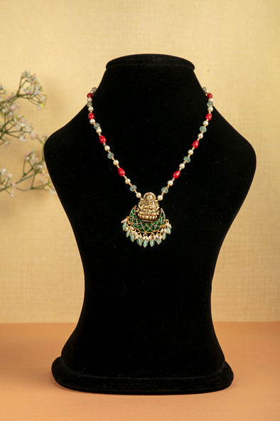 Green Goddess Coral Beads Chain ( No Earring)