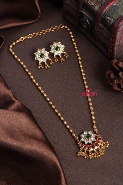 Halfmoon Multi Single Line Gold Choker