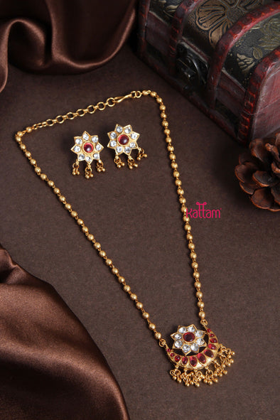 Halfmoon Ruby Single Line Gold Choker
