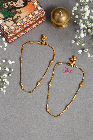 Antiique Gold Simple Chain Anklet