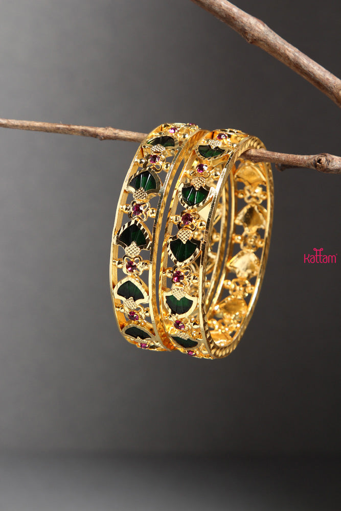 Goldtone Palakka Bangle Set of 2
