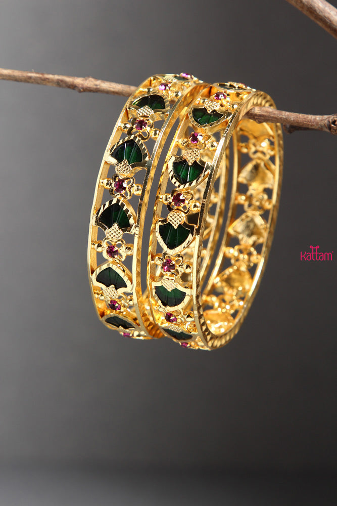 Goldtone Palakka Bangle Set of 2