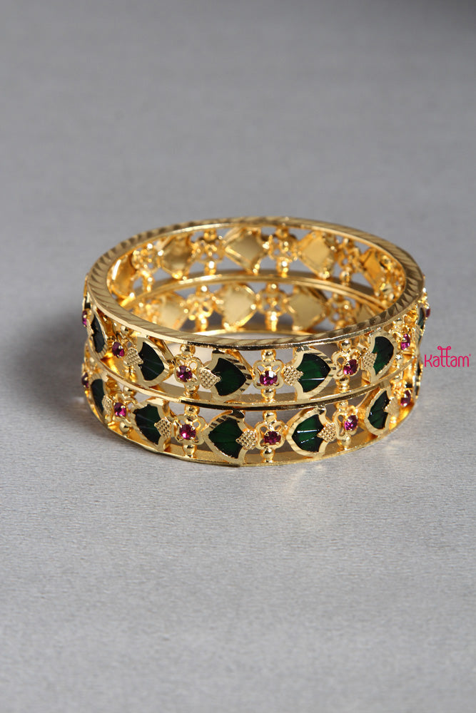 Goldtone Palakka Bangle Set of 2