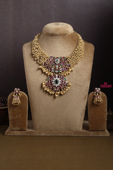 Bridal Golden Guttapusalu Necklace
