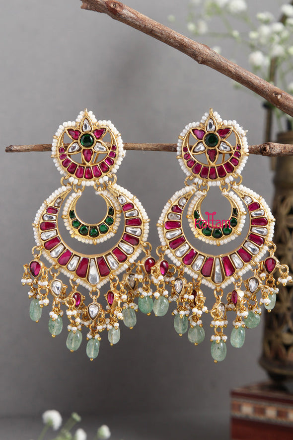 Kundan Bead Statement Earring