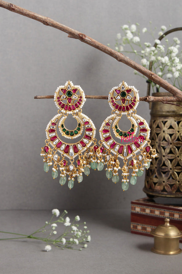 Kundan Bead Statement Earring