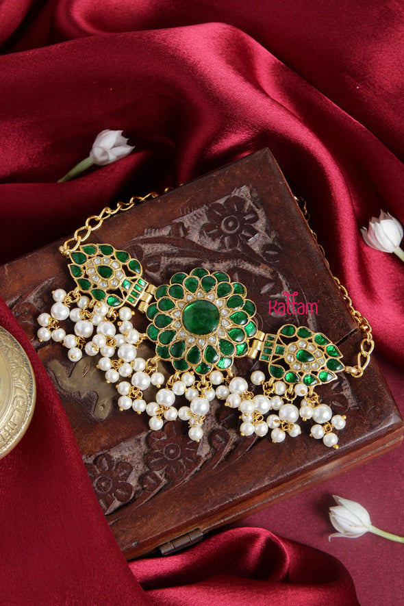 Kundan Jadau Green Flower Choker
