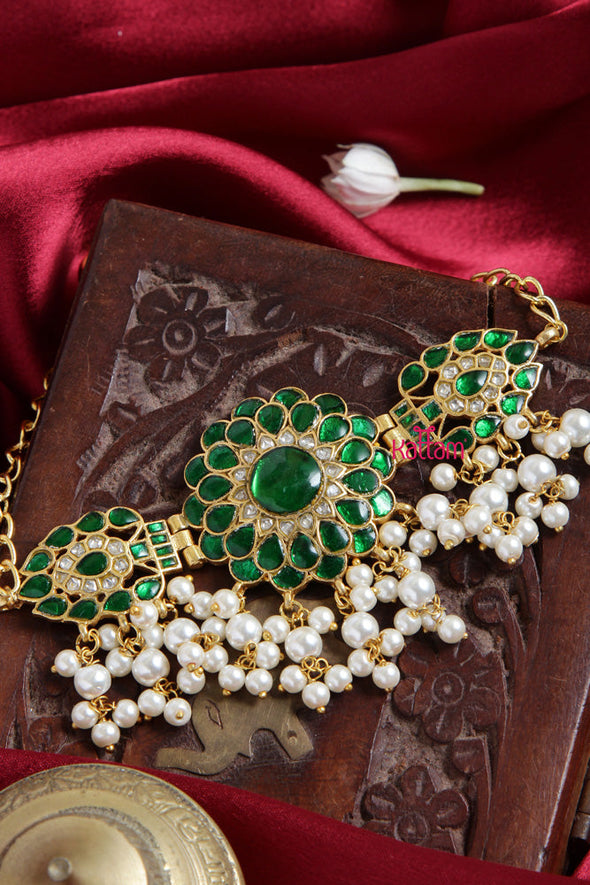 Kundan Jadau Green Flower Choker