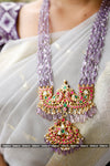 Kundan Jadau Purple Beaded Haram (No Earring)