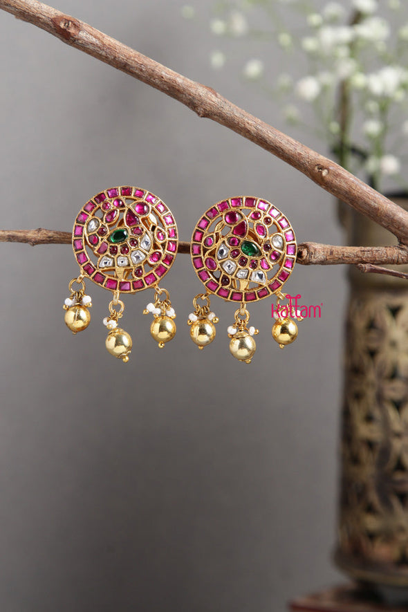 Kundan Multistone Peacock Earring