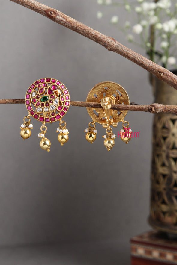 Kundan Multistone Peacock Earring
