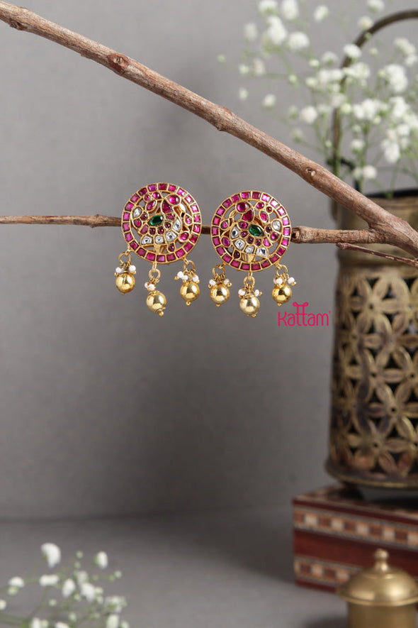 Kundan Multistone Peacock Earring