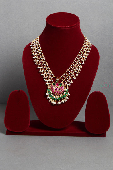 Kundan Peacock Nested Pearl CHoker