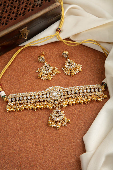 Kundan Pearl Partywear Choker Set