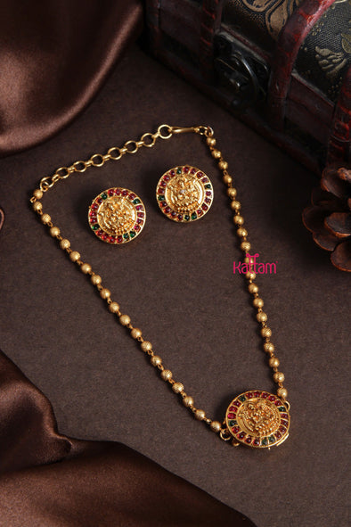 Lakshmi RubyGreen Goltone Choker