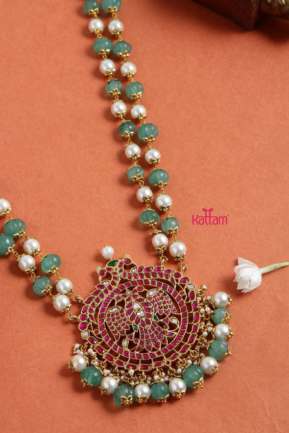 Mayil Pendant Kundan Jadau Handcrafted Chain (No Earrings)