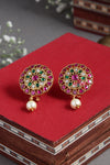 Multistone Kundan Pearl Drop Earring