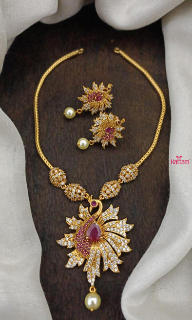 Simple Ruby Peacock Chain