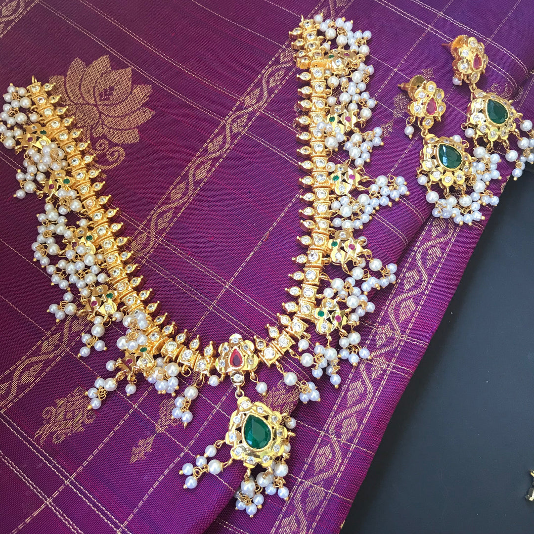 Matte Short Guttapusalu Necklace Set - Kattam Jewellery Instagram Store