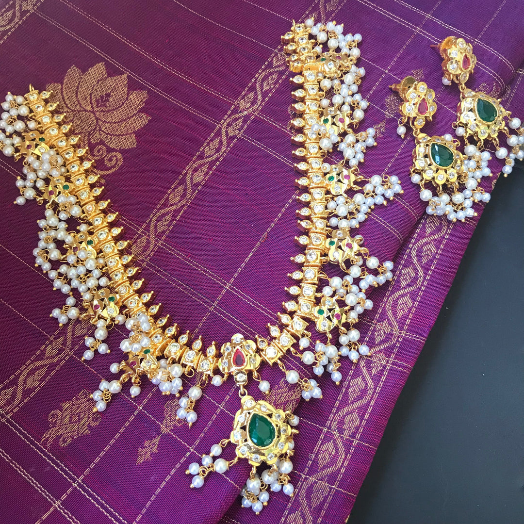 Matte Short Guttapusalu Necklace Set - Kattam Jewellery Instagram Store