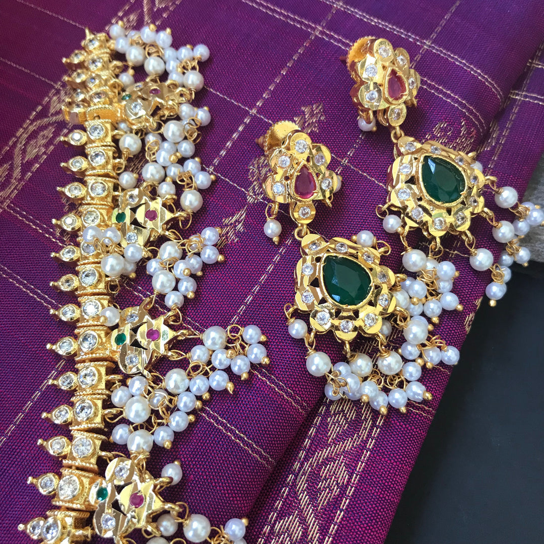 Matte Short Guttapusalu Necklace Set - Kattam Jewellery Instagram Store