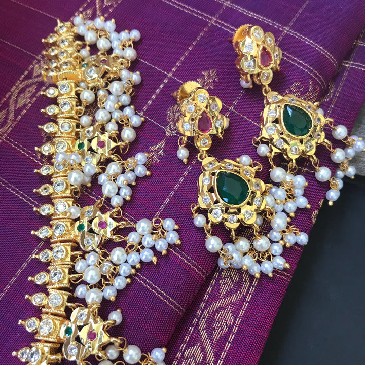 Matte Short Guttapusalu Necklace Set - Kattam Jewellery Instagram Store