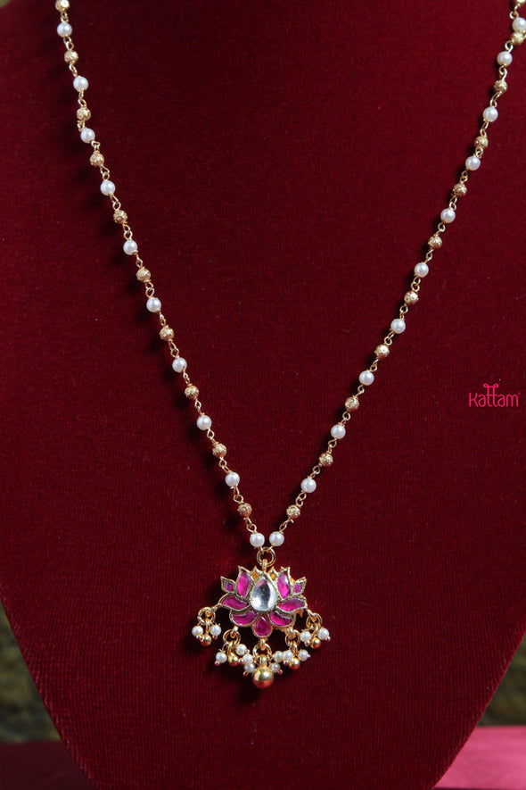 Pink White Lotus Pearl Mala