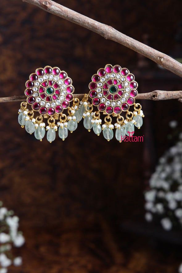 Premium Kundan Round Drop Earring