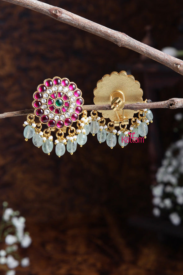 Premium Kundan Round Drop Earring