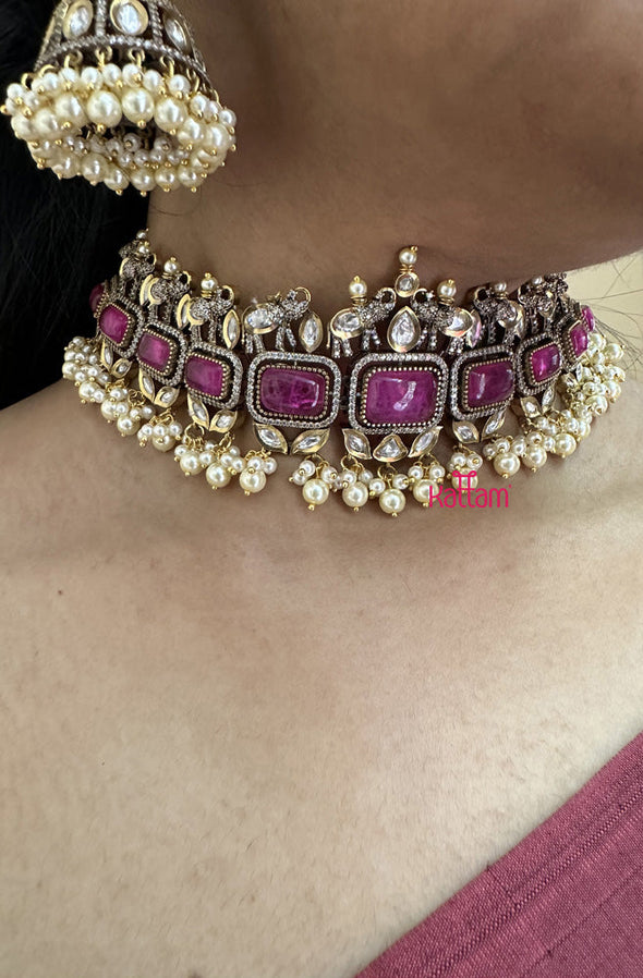 Premium Victorian Diamond Elephant Choker