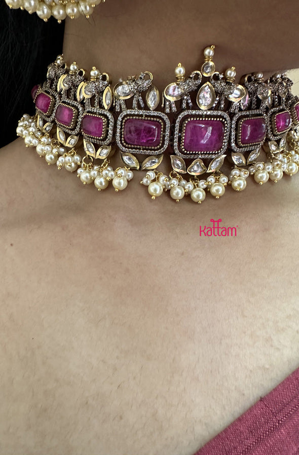 Premium Victorian Diamond Elephant Choker