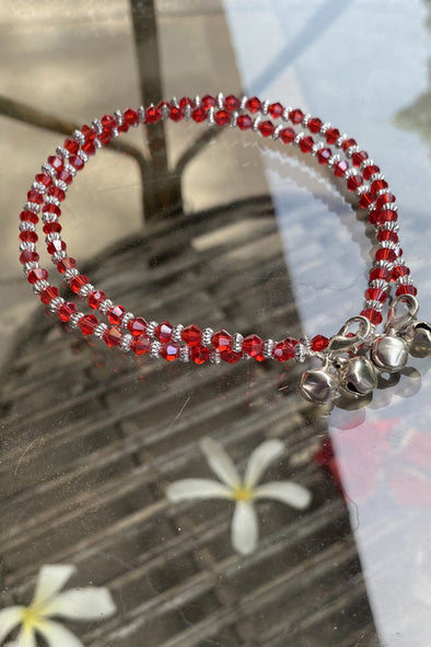 Red Crystal Bead Anklet