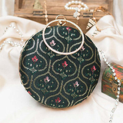 Round Sequins Party Clutch