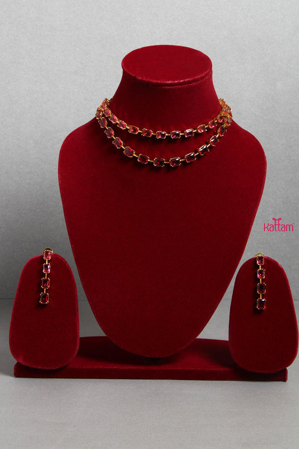 Ruby Double Line Choker