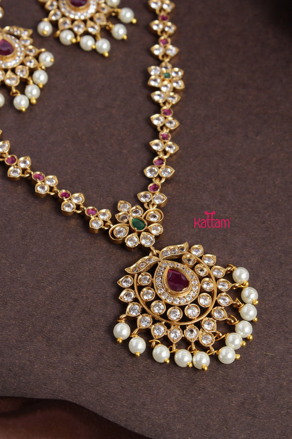 Ruby Drop Stone Short Necklace