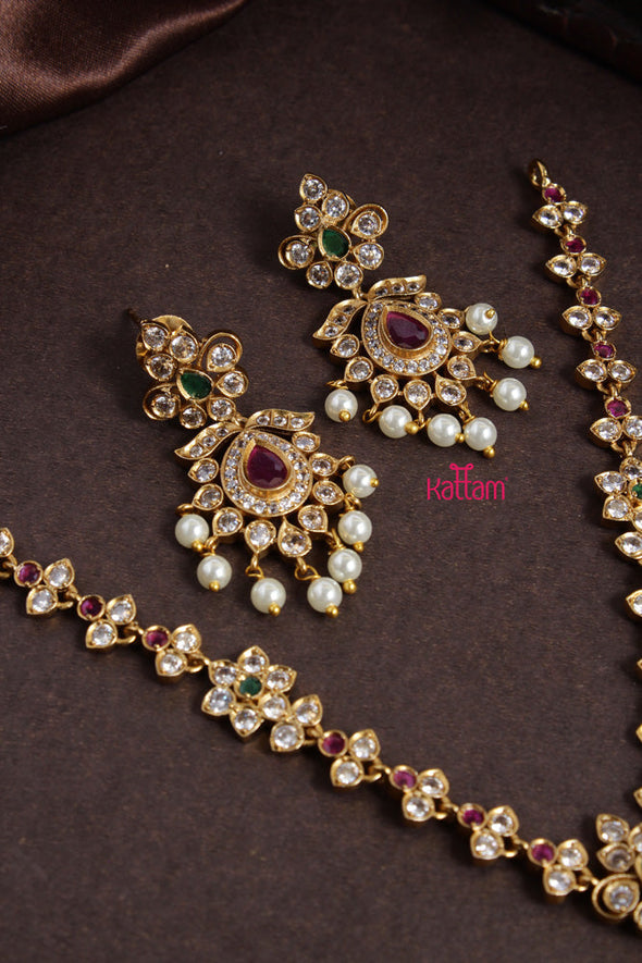 Ruby Drop Stone Short Necklace