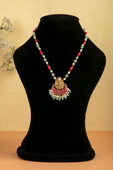 Ruby Goddess Coral Beads Chain ( No Earring)