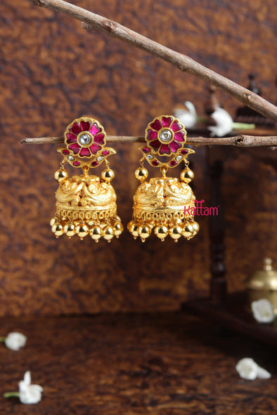 Ruby Petals Kundan Jhumka