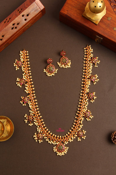 Ruby Stone Pearl Haram Set 