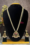 Victorian AD Peacock Pendant Rice Pearl Chain
