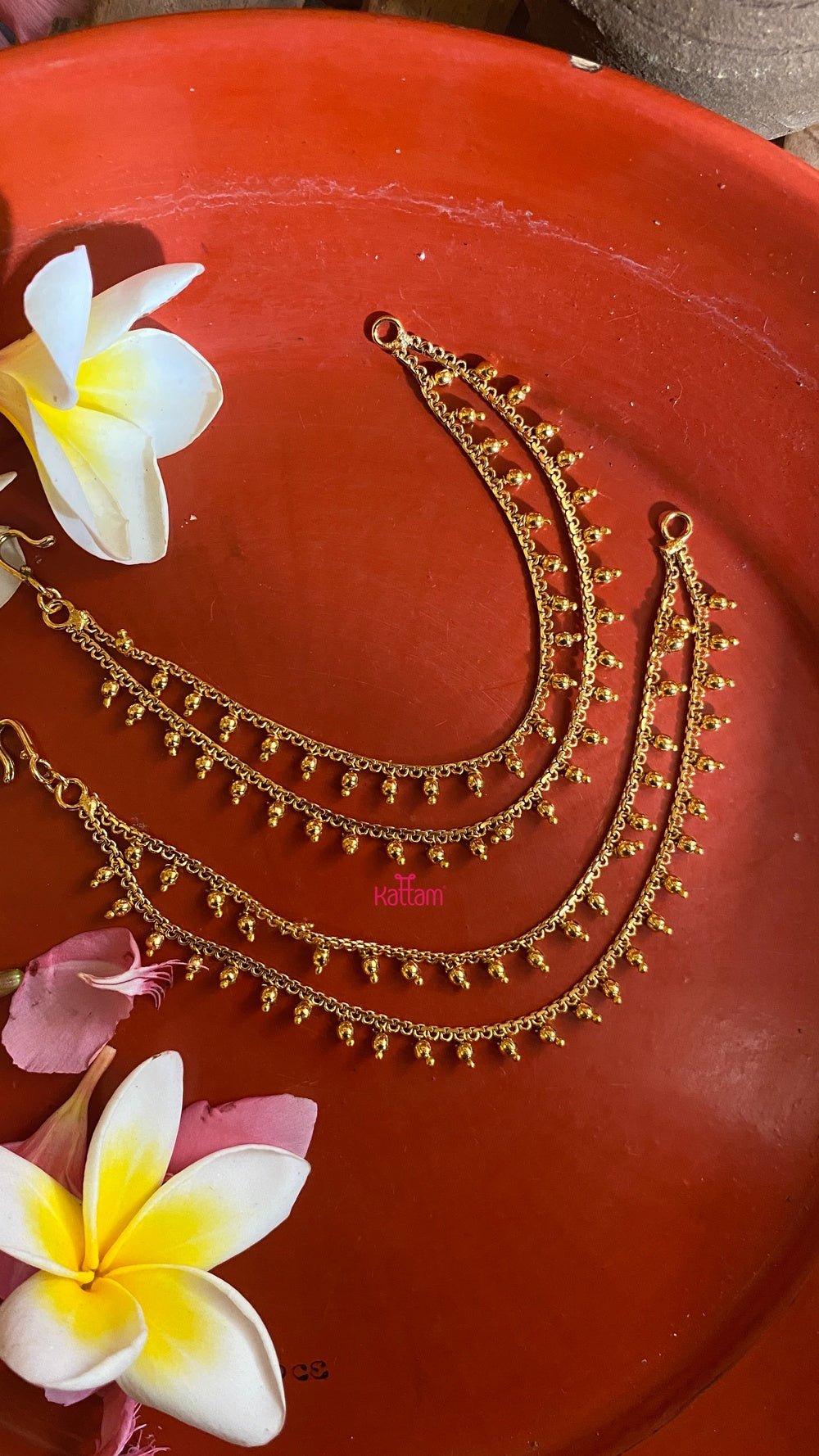 Antique Gold Beads Two Line Mattal - EC012