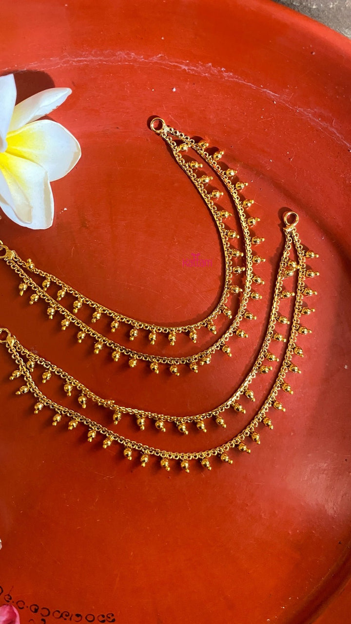 Antique Gold Beads Two Line Mattal - EC012