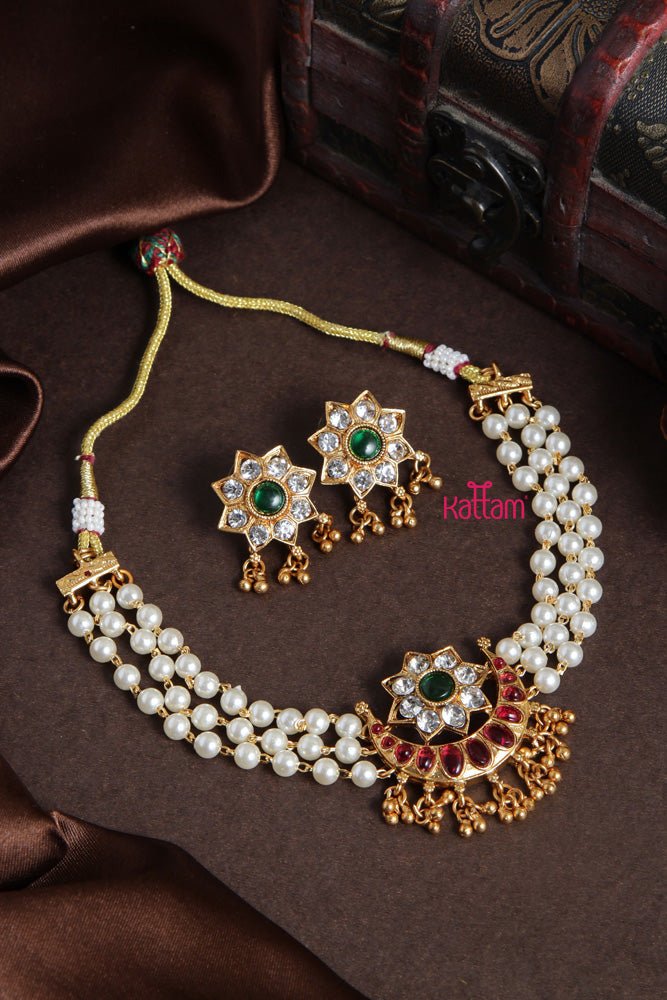 Budgetted Multi Halfmoon Pearl Choker - N2065P
