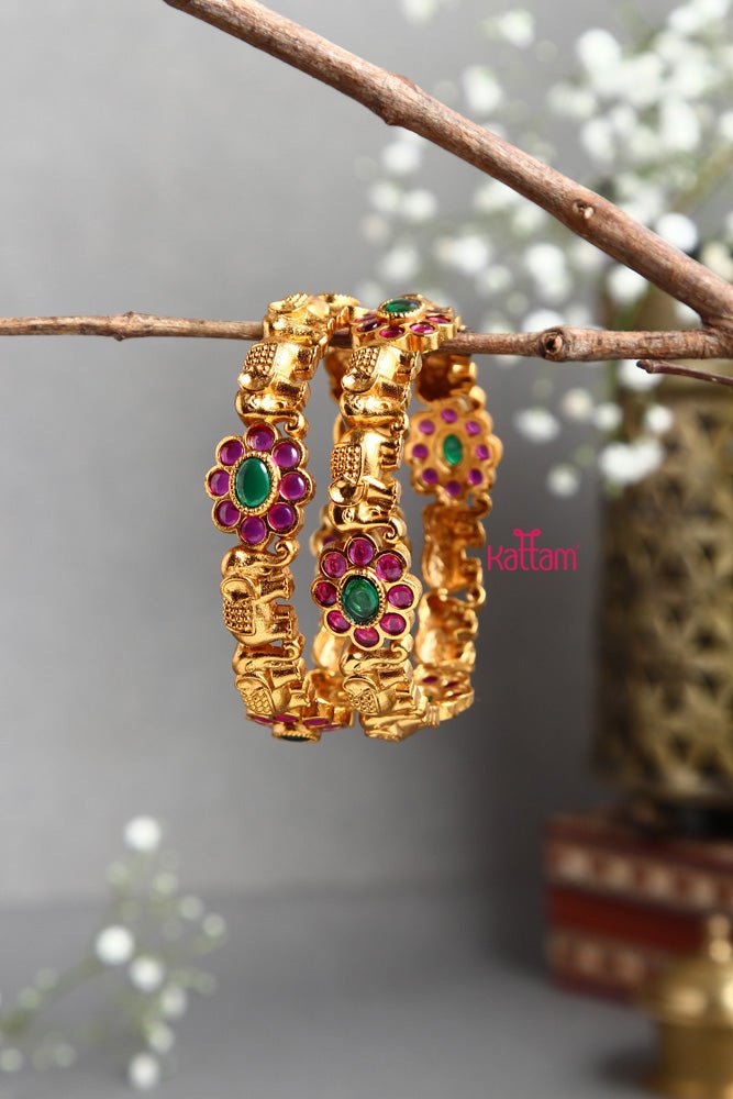 Elelphant Flower Bangle - B364 - V4